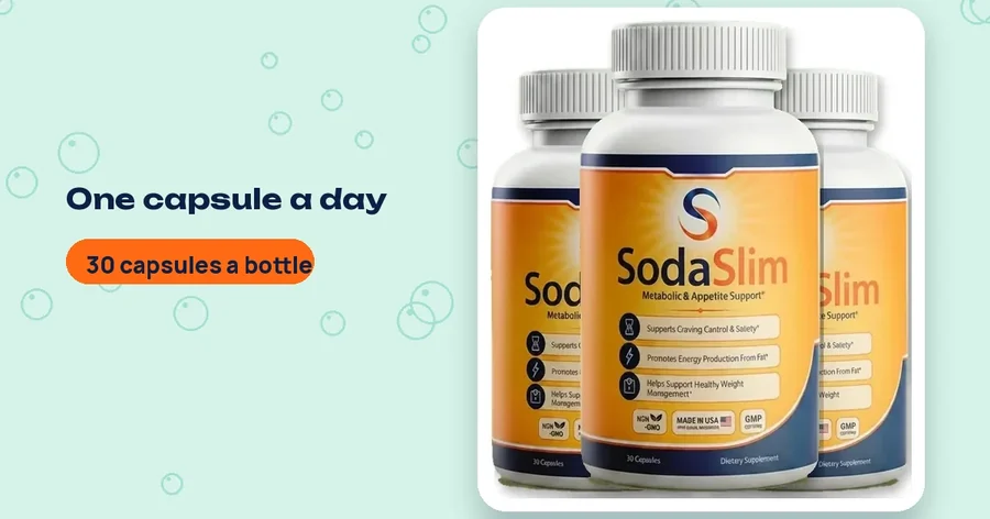 Designed cover graphic showing SodaSlim bottles